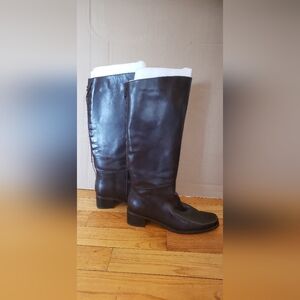 Dark Brown Over-the-Knee Leather Boots